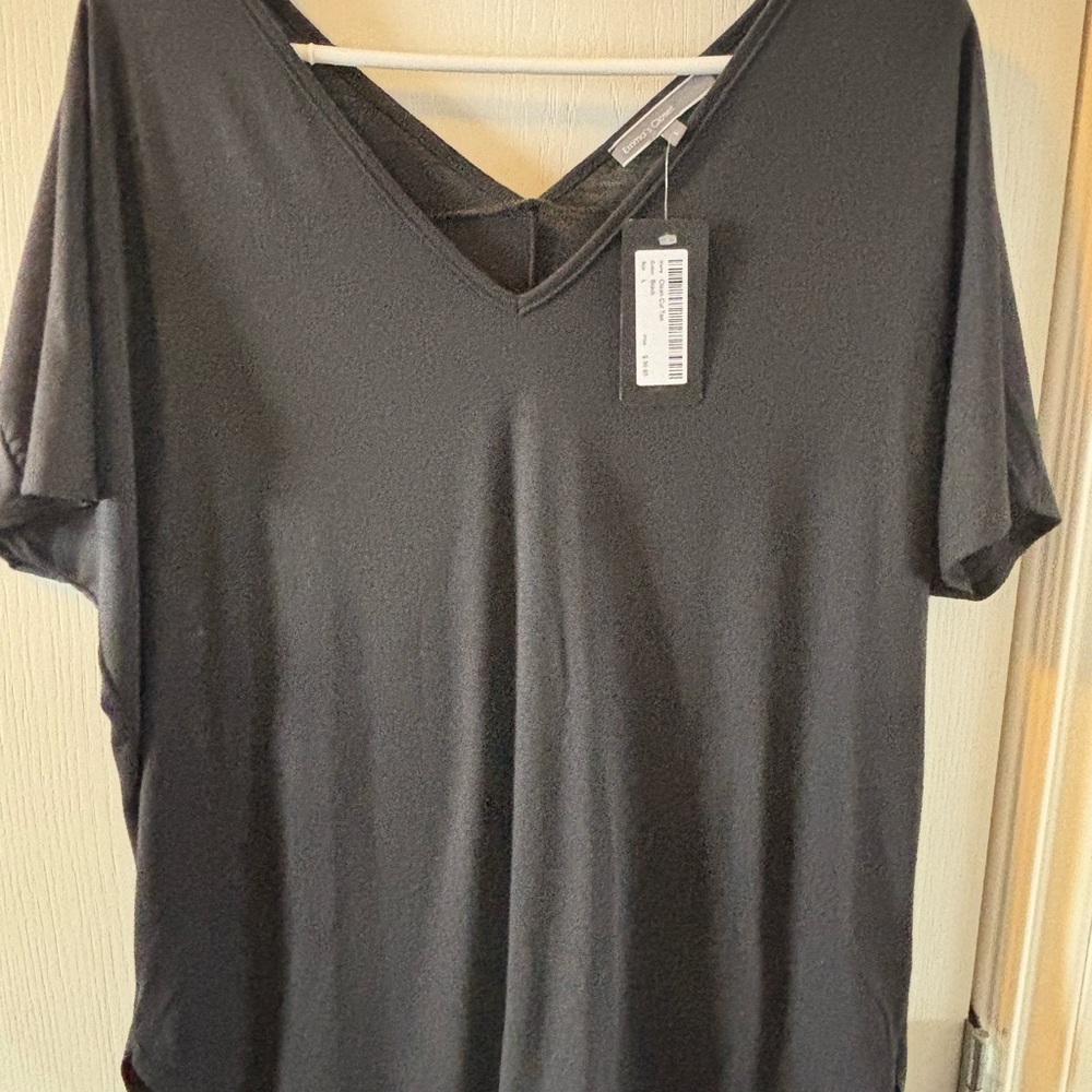 Black Relaxed Backless Short Sleeve Tee